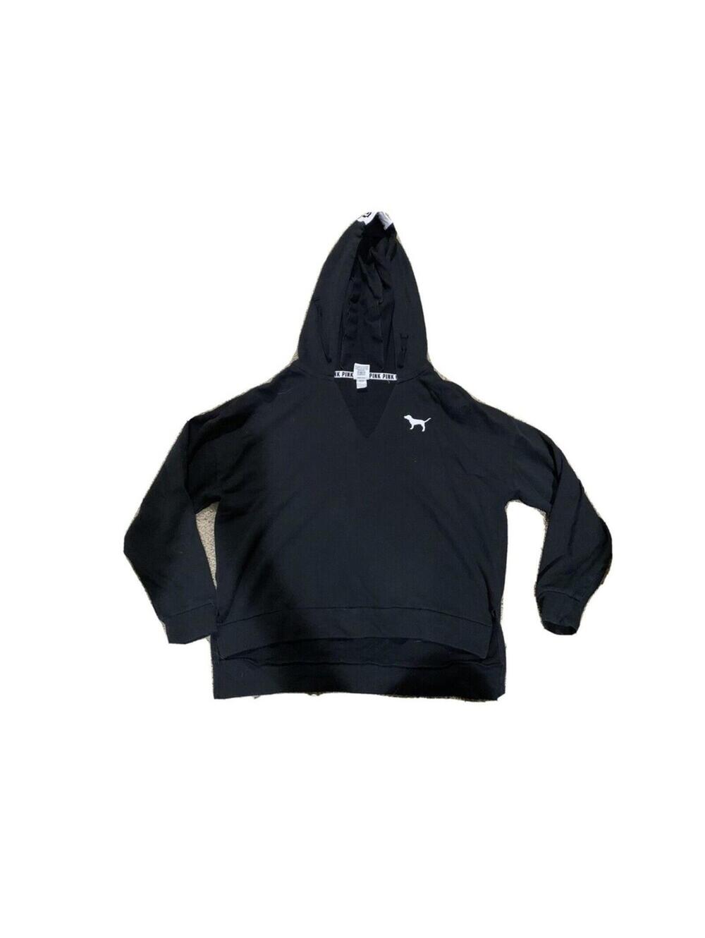 WOMEN's PINK by Victoria's Secret black relaxed hoodie S SMALL sweatshirt
